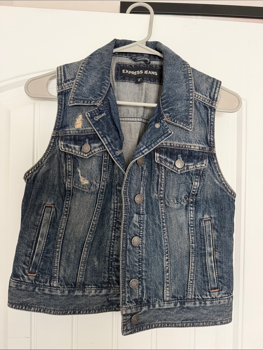 Express denim vest - distressed